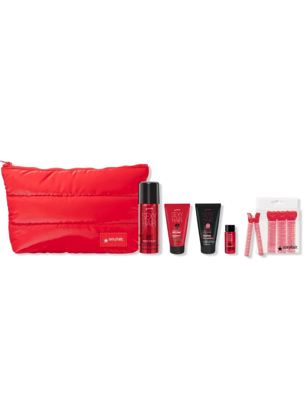 Big Sexy Hair 5 Piece Mini Hair Kit with Sexy Hair Red Puffy Bag BRAND NEW